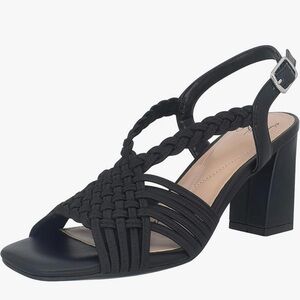 Impo Black Braided Block Heel Sandals NEW